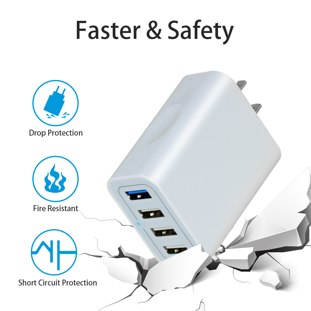 4 Port 40W QC3.0 Wall Charger USB Charger - Image 2