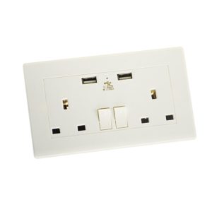 Dual UK USB Wall Socket With Surge Protection