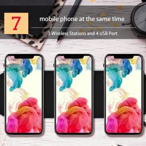 Quick Fast Wireless Charger 7 Phones Charging together
